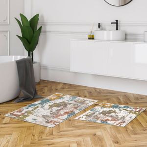 Set višebojnih prostirki za kupatilo Kt488 (2 komada)