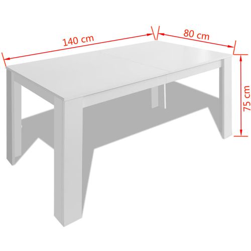 Blagavaonski stol 140 x 80 x 75 cm bijeli slika 26