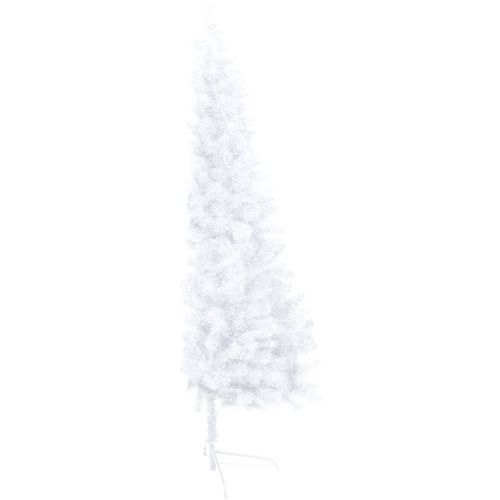 Umjetna polovica božićnog drvca LED s kuglicama bijela 150 cm slika 10