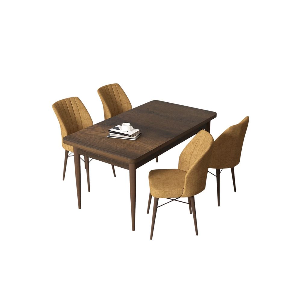 Arp - Baroque, Cappuccino Baroque Set Trpezarijskog Stola i Stolica (5 Komada) slika 2
