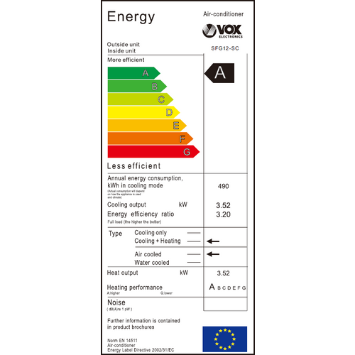 Vox SFG12-SC Klima uređaj, Standarni On-Off, 12000 BTU, WiFi ready slika 3