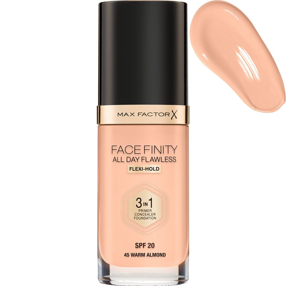 Max Factor Facefinity 3u1 tečni puder 45 Warm Almond 30ml slika 1