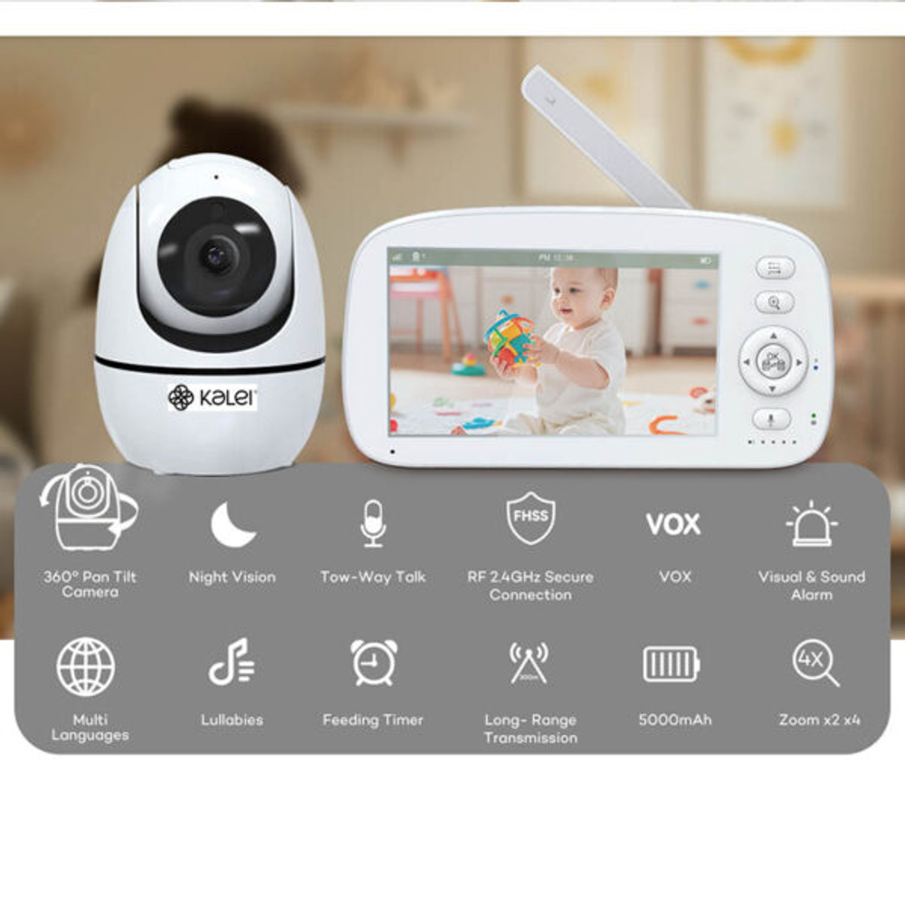 Kalei Video Baby monitor 5“ BM5G09L sa uspavankama slika 4