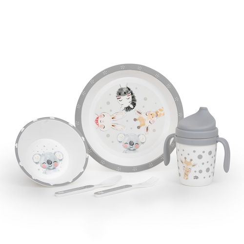 Interbaby set za jelo 5/1 Akvarel Sivo slika 1