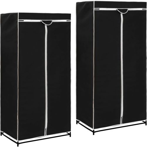 282441 Wardrobes 2 pcs Black 75x50x160 cm slika 1