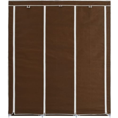 282454 Wardrobe with Compartments and Rods Brown 150x45x175 cm Fabric slika 36