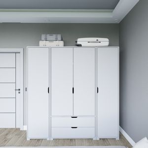 Duru 1600-023 Matte White Wardrobe