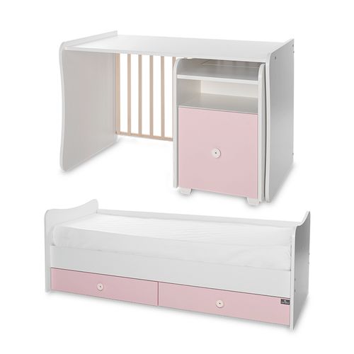 LORELLI TREND PLUS Modularni krevetić 4in1 s Mehanizmom Ljuljanja White/Orchid Pink  slika 10