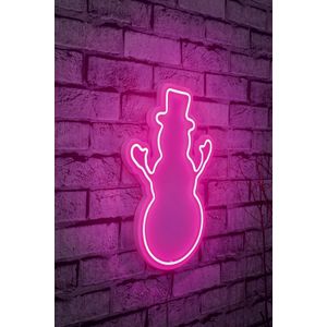 Wallity Ukrasna plastična LED rasvjeta, Snowman - Pink