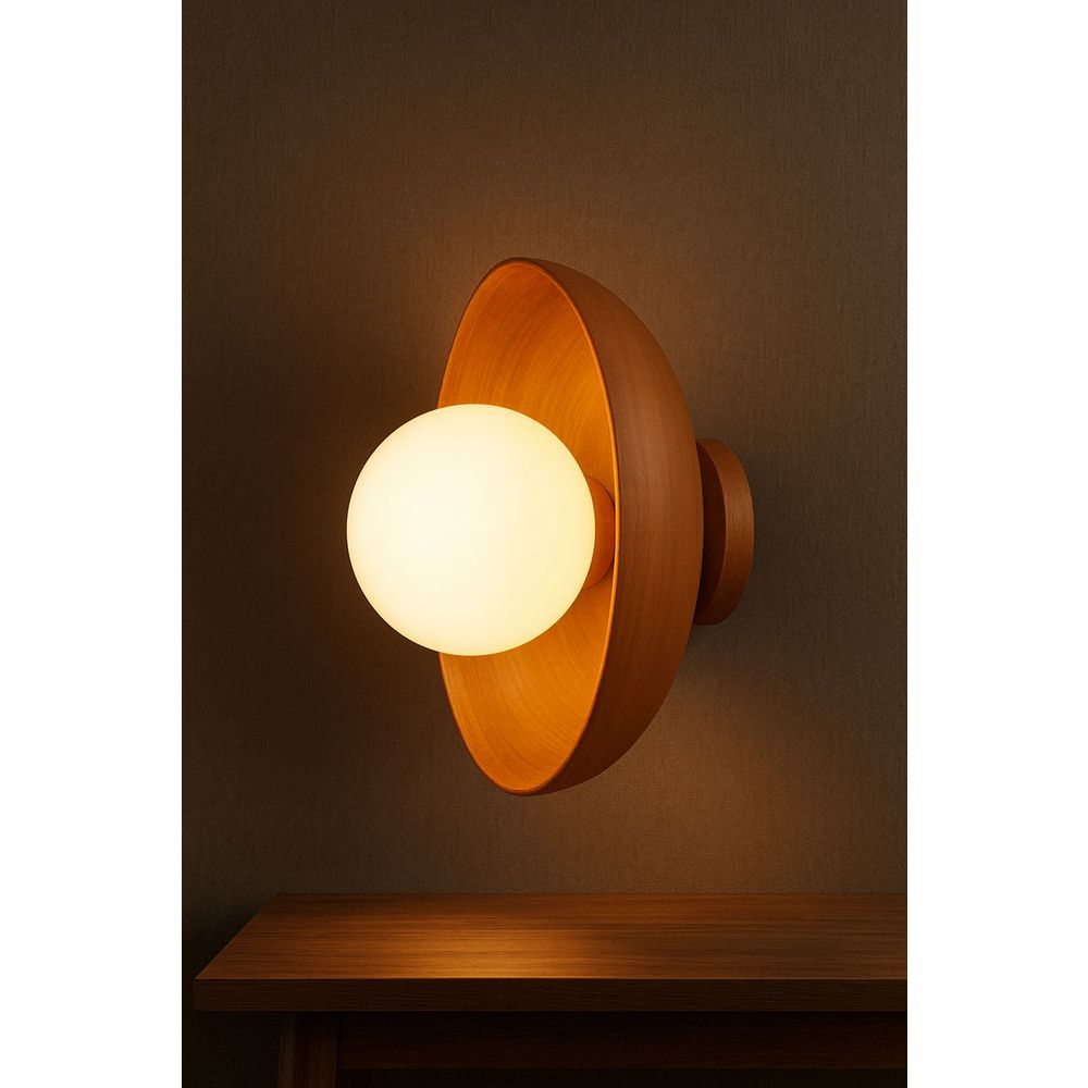 Zidna Lampa Hand-S, boje: Hrast, Bijela slika 2