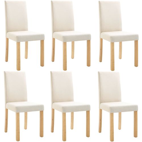 Blagovaonske stolice od tkanine 6 kom krem slika 44