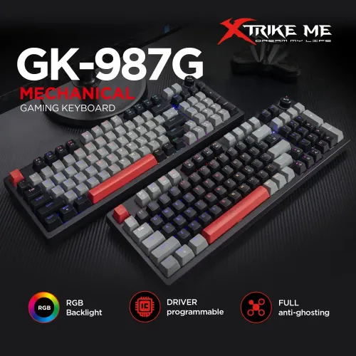 Xtrike GK987G RGB osvetljenje, plavi svčevi, USB, mehanička Tastatura  slika 3