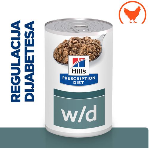 Hill's Prescription Diet w/d Diabetes Care Hrana za Pse s Piletinom, 370 g slika 1
