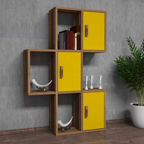 Woody Fashion Zidna polica, Flora - Walnut, Yellow slika 4