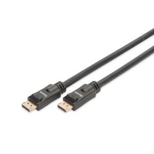 Digitus DisplayPort priključni kabel DisplayPort utikač, DisplayPort utikač 20.00 m crna AK-340105-200-S sa zaštitom, sveukupno zaštićen, trostruko zaštićen, pozlaćeni kontakti, zaključan DisplayPort kabel