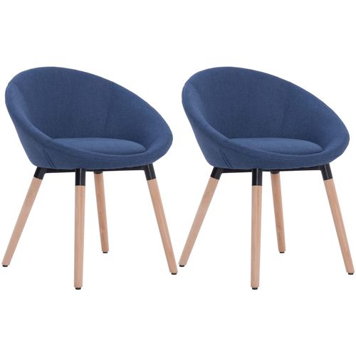 Blagovaonske stolice od tkanine 2 kom plave slika 2