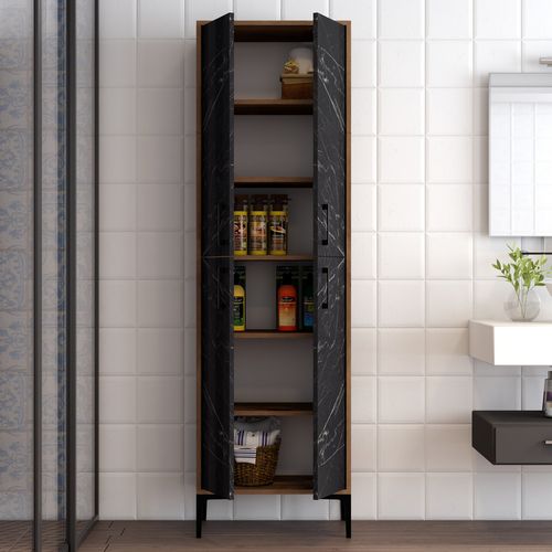 Berlin A - Walnut, Black Marble Walnut
Black Multi Purpose Cabinet slika 3