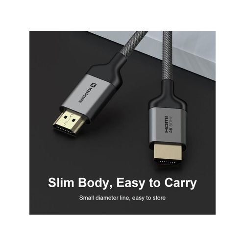 SWISSTEN kabel HDMI 2.0, 60Hz, 18GB/s, 4K, do 21:9, 3m, pozlaćeni konek, crni slika 8