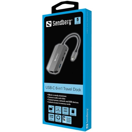 Sandberg USB-C 6u1 Travel Dock docking stanica slika 2