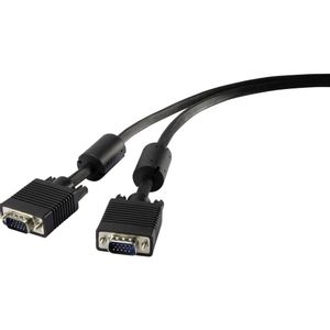 Renkforce VGA priključni kabel VGA 15-polni utikač, VGA 15-polni utikač 1.00 m crna RF-4212495 s feritnom jezgrom VGA kabel