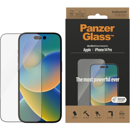 Panzerglass zaštitno staklo iPhone 14 Pro ultra wide fit, antibacterial slika 1