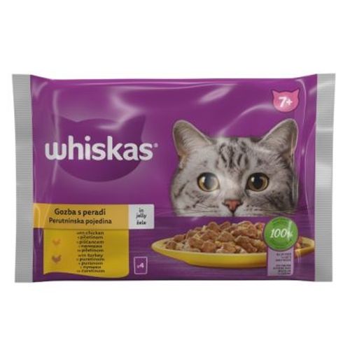 Whiskas kesice,izbor živine Senior 4x85gr slika 1