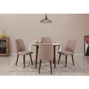 Vina 0900 - Set produžnog stola i stolica od orahovog drveta (5 komada)
