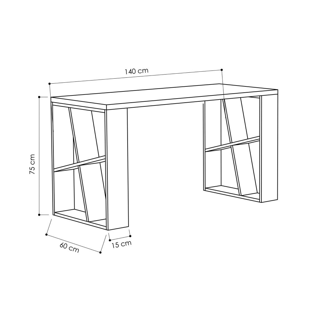 Radni stol Oak Study - Bijeli Hrast slika 3