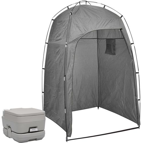 Prijenosni toalet za kampiranje sa šatorom 10 + 10 L slika 10