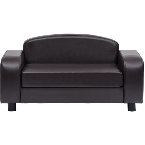 Sofa za pse smeđa 80 x 50 x 40 cm od umjetne kože slika 20