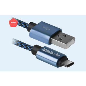 USB type-c kalb Defender USB08-03T USB 2.0 Blue 1m 2.1A