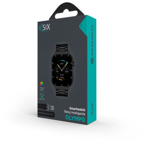 KSIX, smartwatch Olympo, AMOLED 1,96” zaslon, 2 remena, 5 dana aut., crni slika 11
