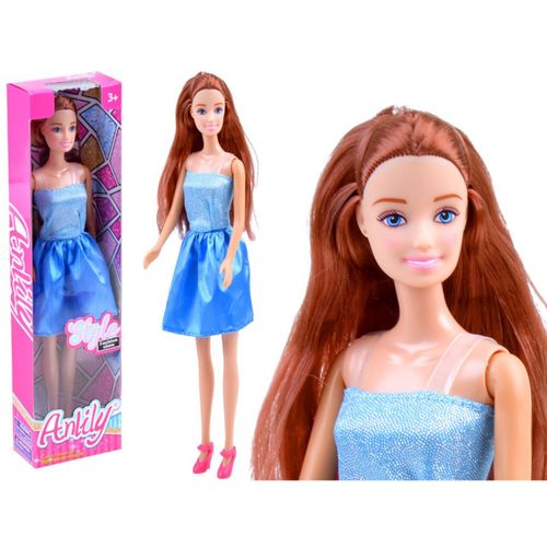 Anlily lutka s dugom kosom u plavoj haljini slika 1