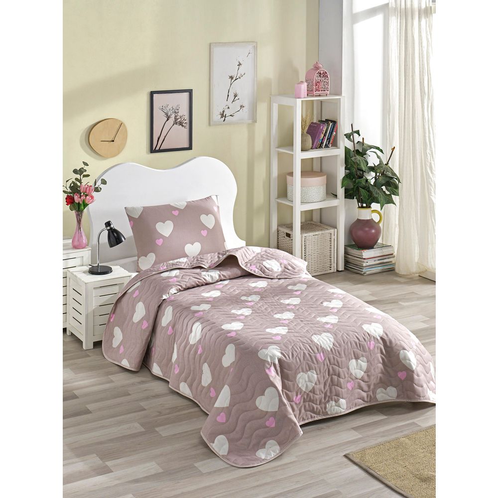 Herz - Set prekrivača za krevet u boji Dusty Rose slika 1