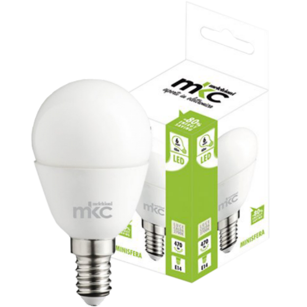 MKC Sijalica,LED 6W, E14, 4000K,220V AC,prirodno bijela svjetlos - LED MINISFERA E14/6W-N BOX slika 1