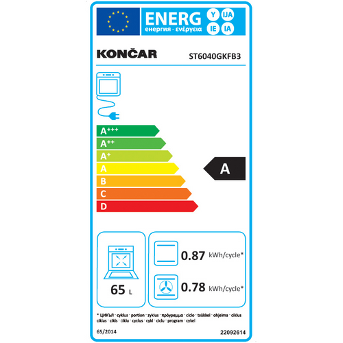 Končar štednjak ST6040GKFB3 slika 4