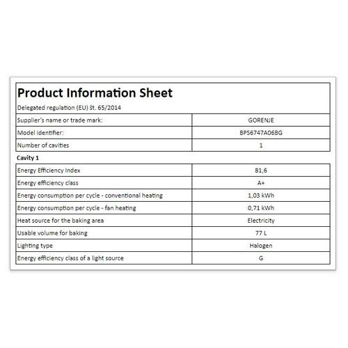 Gorenje BPS6747A06BG Ugradna rerna  slika 11