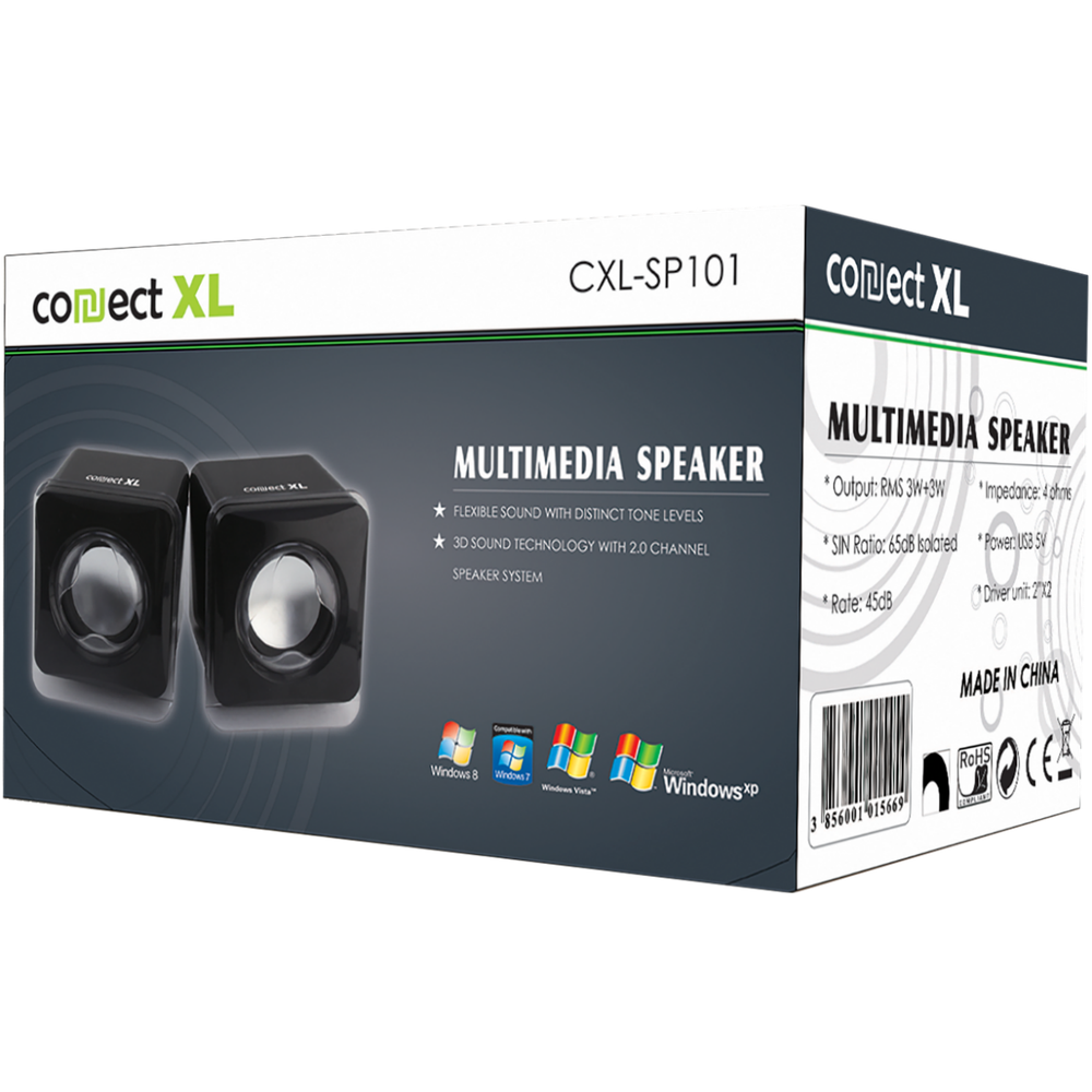 Connect XL Zvučnik, set,  2.0, USB 5V, boja crna - CXL-SP101 slika 2