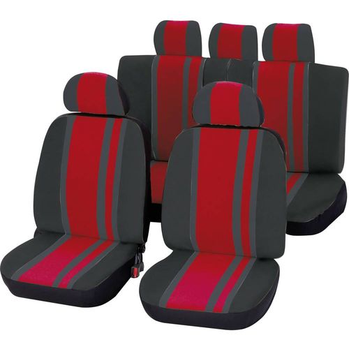 Unitec 84958 Newline navlaka za sjedalo 14-dijelni poliester crvena, crna vozačevo sjedalo, sjedalo suvozača, stražnje sjedalo slika 1
