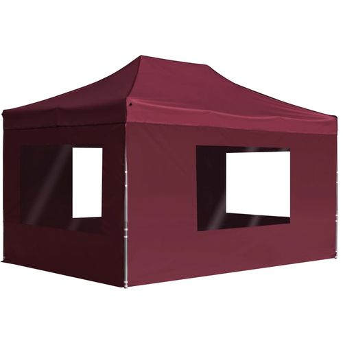 Profesionalni sklopivi šator za zabave 4,5 x 3 m crvena boja vina slika 12