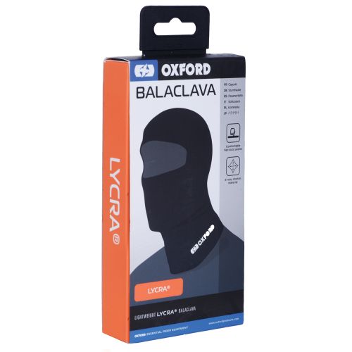 Oxford Balaclava Lycra podkapa, crna slika 1