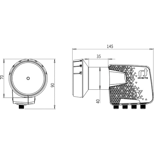 Inverto LNB Quad, šum 0,3dB, Home Pro, DVB-S2 ( HD - UHD ) - IDLH-QDL410-HMPRO-OPN slika 2