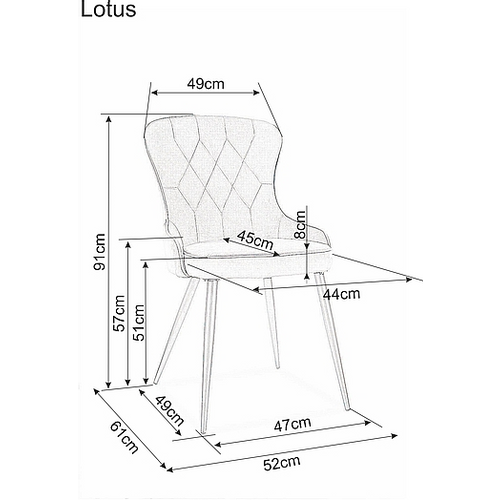 Stolica LOTUS -  baršun slika 6