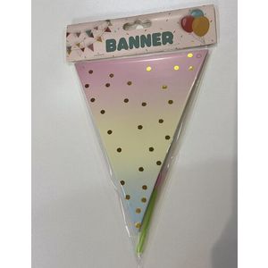 Baner zastavice 2_5 m RAINBOW GOLD DOT