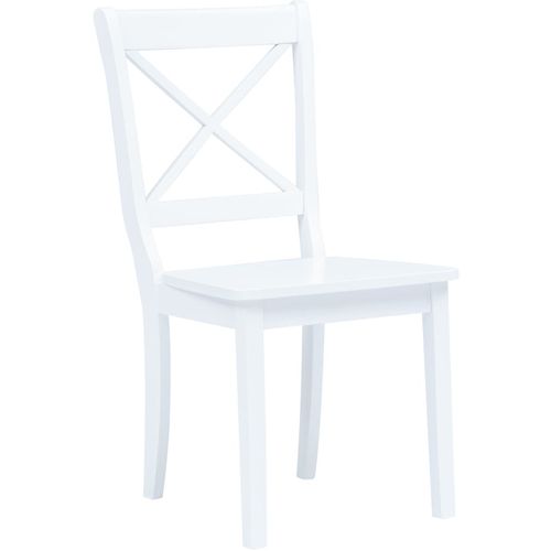 Blagovaonske stolice od masivnog drva kaučukovca 4 kom bijele slika 27