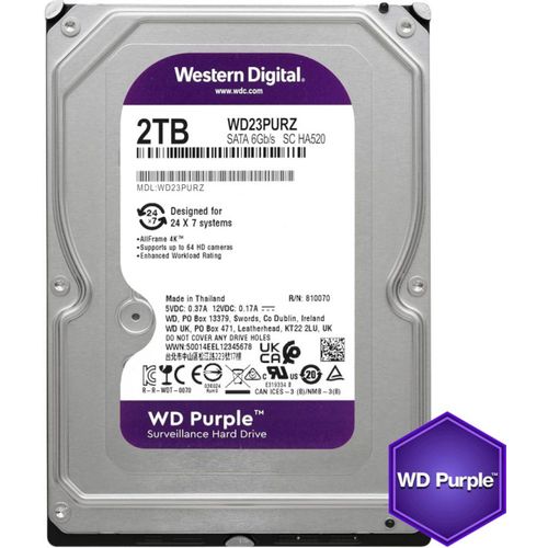 HDD 3.5 ** 2TB WD23PURZ WD Purple 24/7 5400RPM 64MB SATA3 slika 2