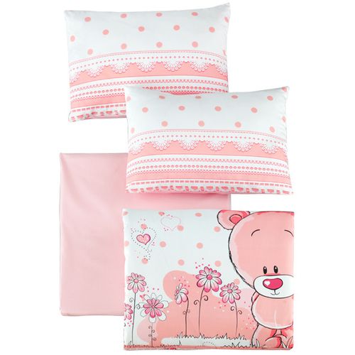 Colourful Cotton Komplet posteljine za bebe od ranforcea Pinky slika 3