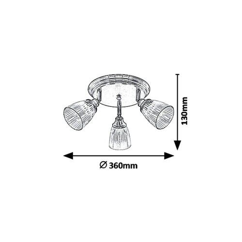 Rabalux Martha, spot, E14 3X MAX 40W, okrugla slika 2