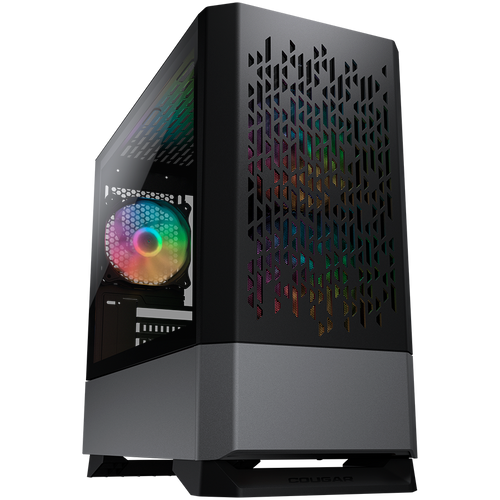 COUGAR | MG140 Air RGB Black | PC Case | Mini Tower / Air Vents Front Panel / 3 x ARGB Fans / 4mm TG Left Panel slika 1