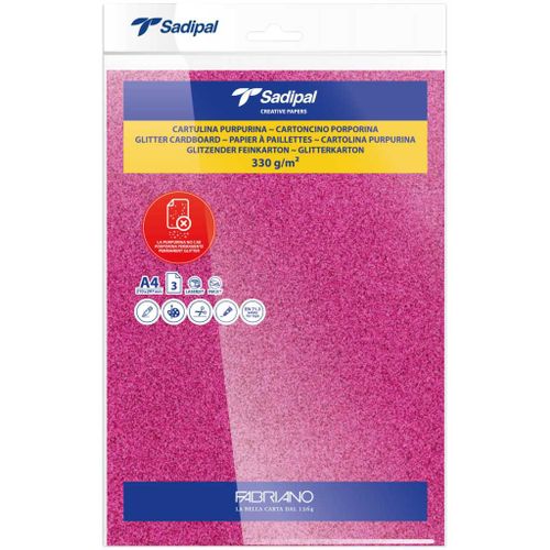 Papir Fabriano Sadipal glitter fuksija A4 330g 3/1 S0020307 slika 2